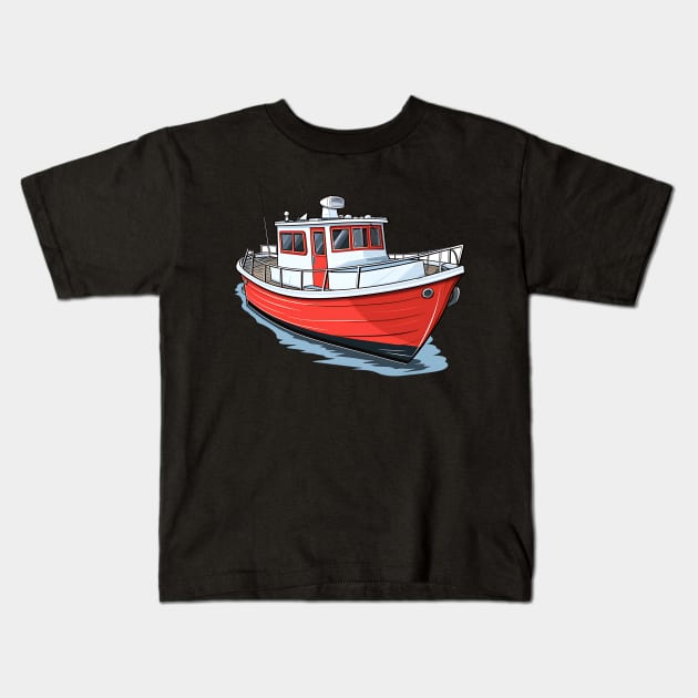 Boats play pivotal roles in maritime history design Kids T-Shirt by Printashopus